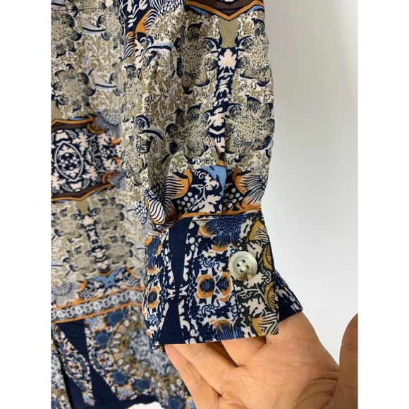 Vici Blue and Brown Patterned Dress - Picture 5 of 11